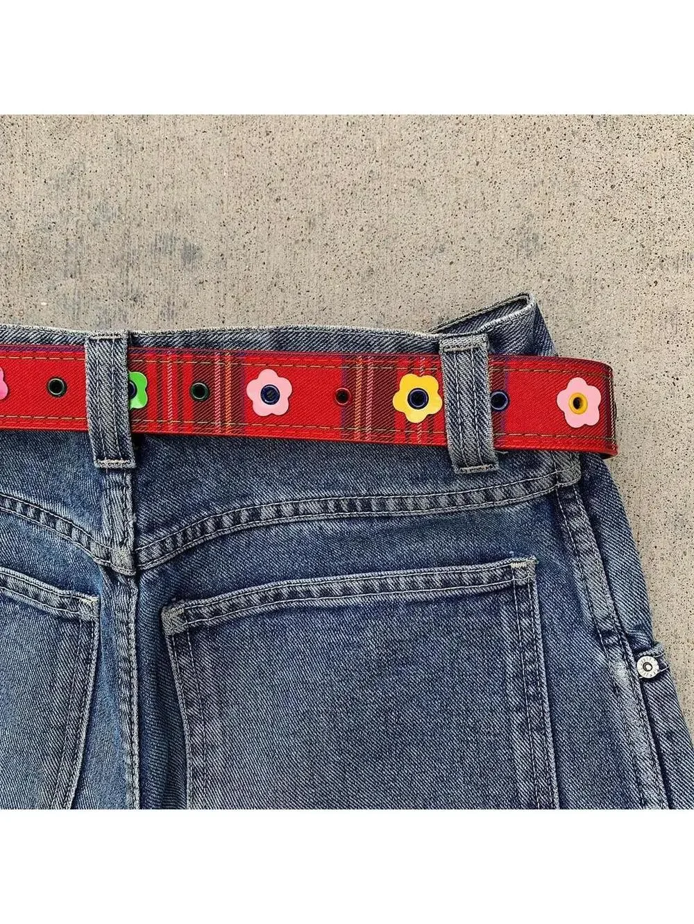 Y2K Red Multi Unique Belt 40 Inch